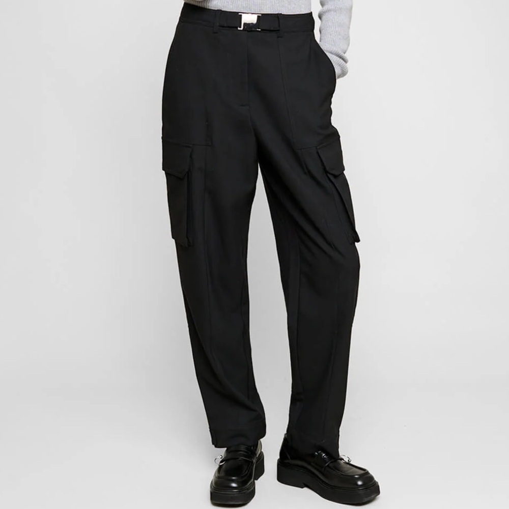 Pixie Market Women’s Buckled Clip Cargo Pants- Black
